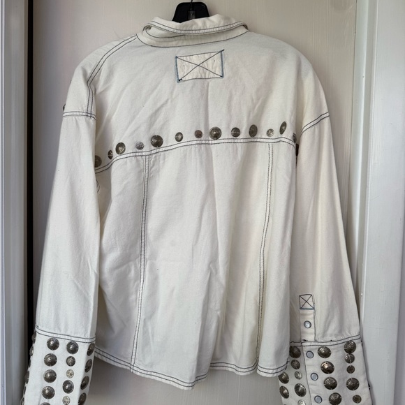 Free People Cream Utility Jacket with Gold Details - Picture 11 of 11